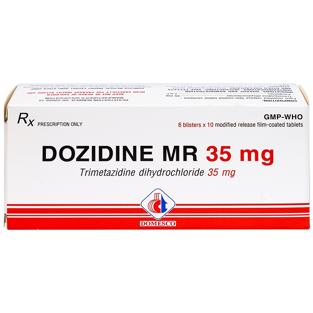 Thuốc Dozidine MR 35mg Domesco điều trị triệu chứng đau thắt ngực ổn định (6 vỉ x 10 viên)