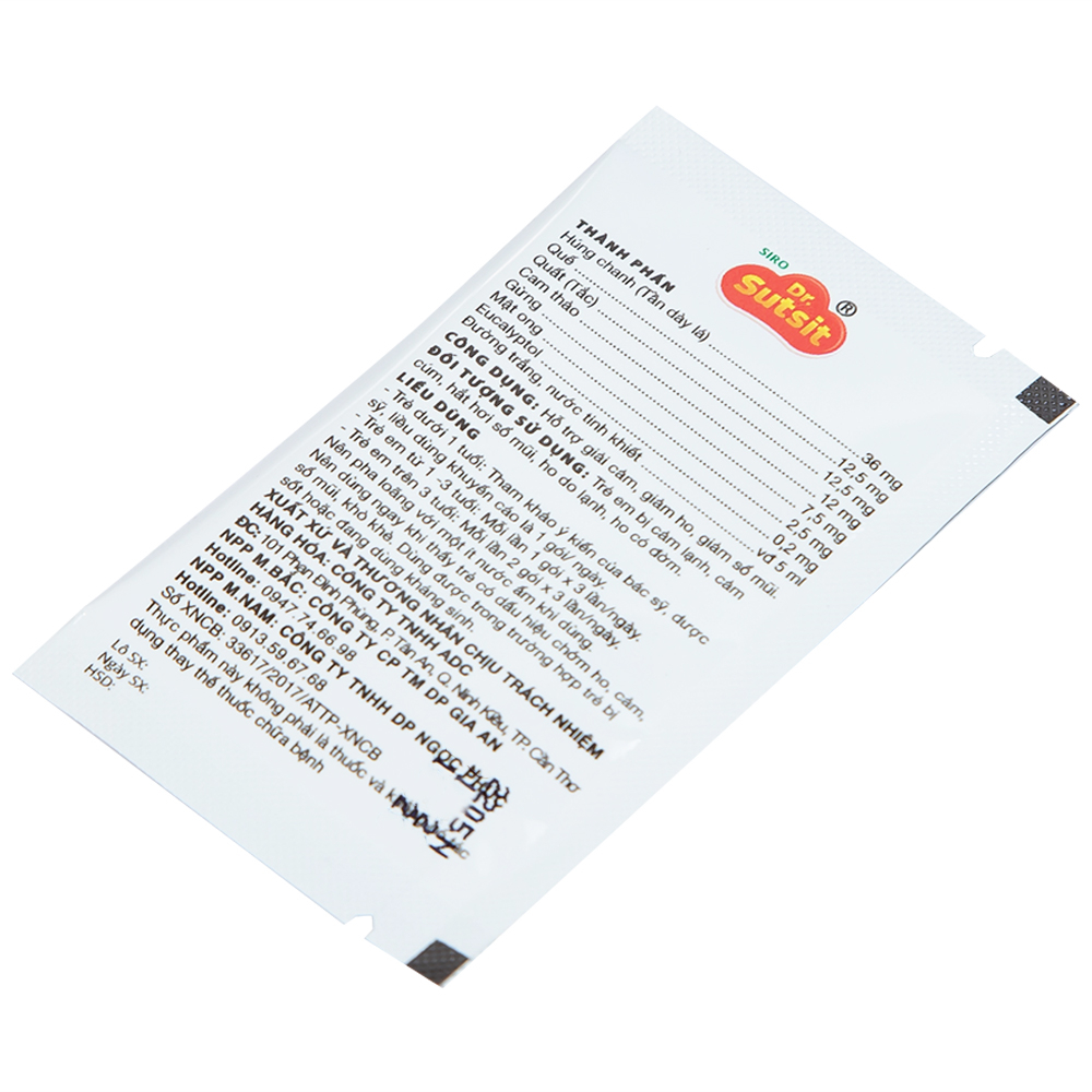 Siro hỗ trợ giải cảm Dr.Sutsit Gia An (30 gói)