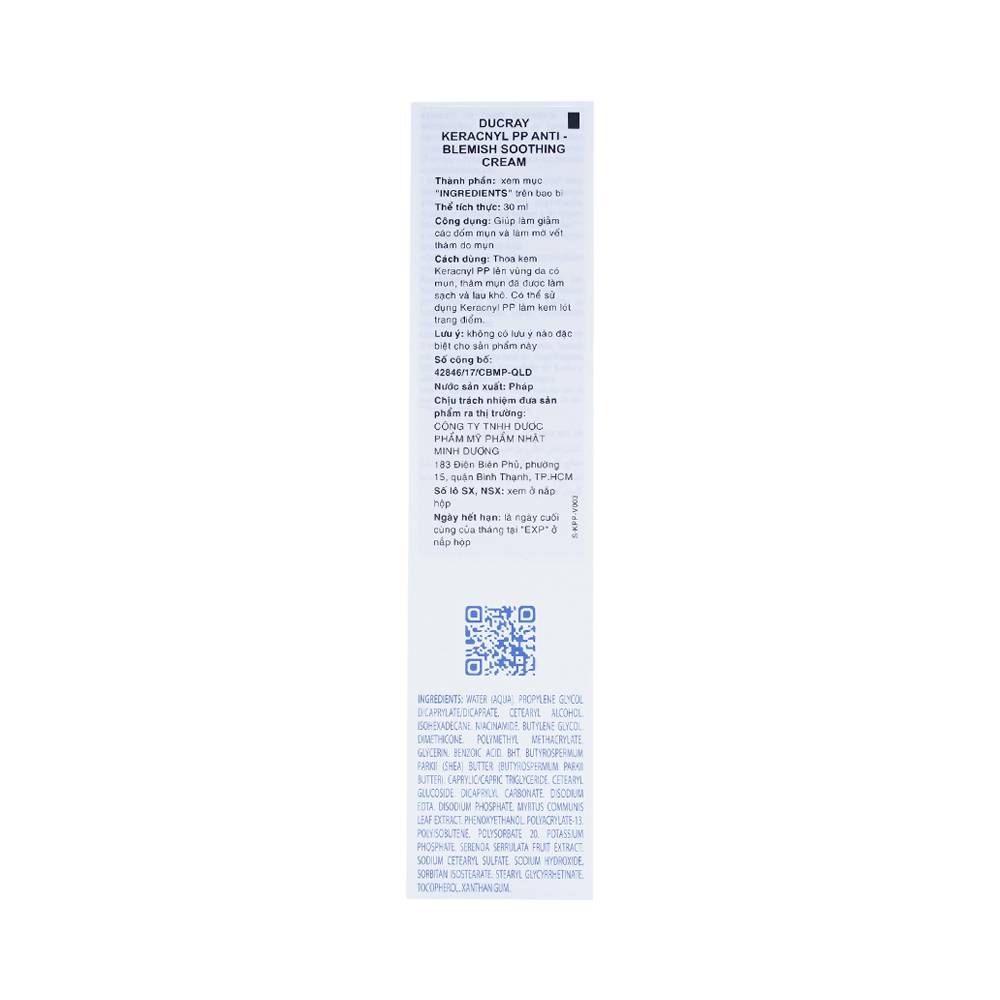 Kem bôi mờ vết thâm Ducray Keracnyl Pp+ Anti Blemish Cream 30ml