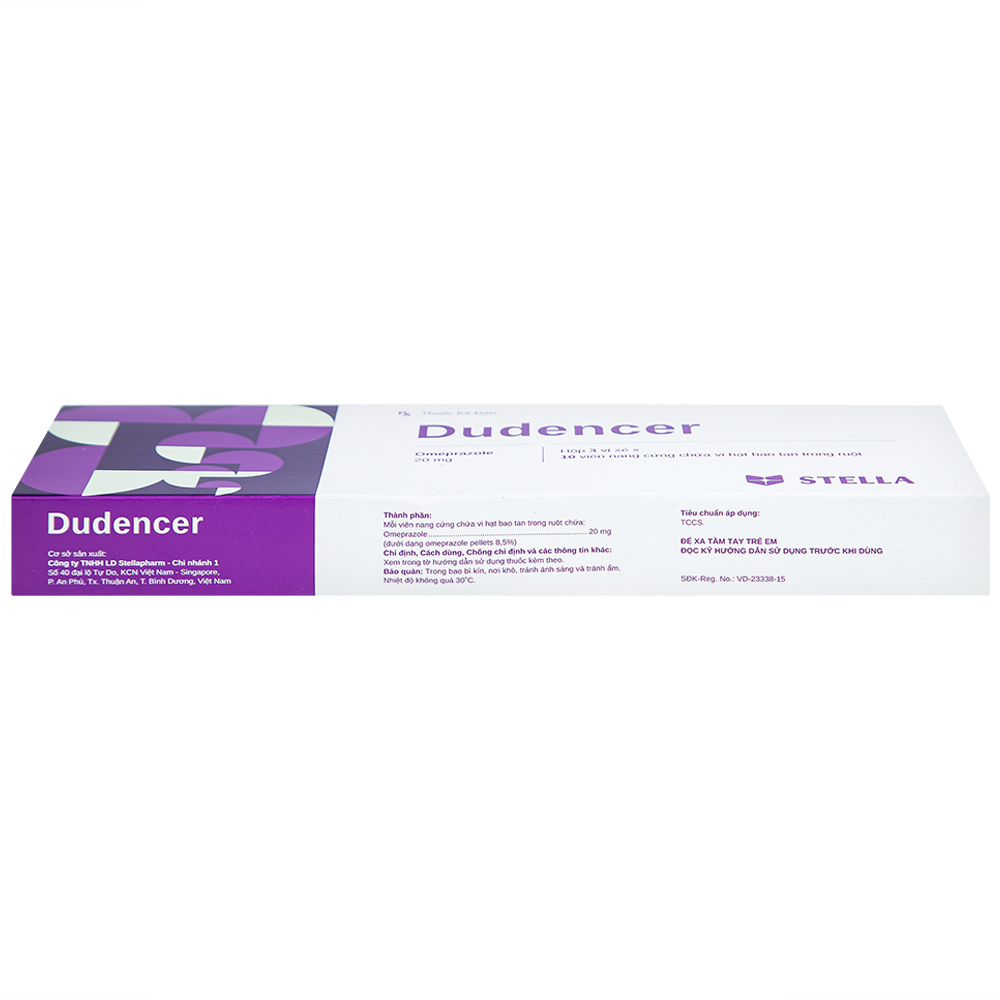 Thuốc Dudencer Stella giảm triệu chứng khó tiêu do acid (3 vỉ x 10 viên)