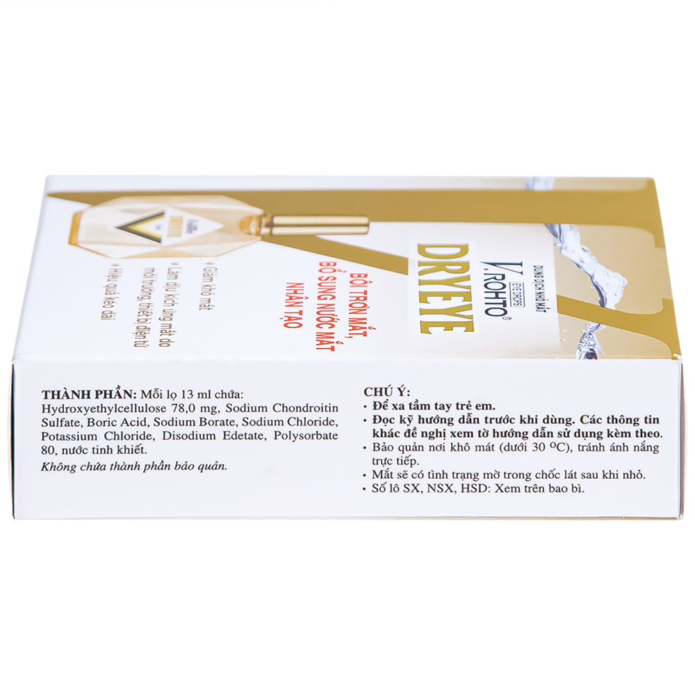 Nhỏ mắt V.Rohto Dryeye 13ml hỗ trợ bôi trơn mắt, bổ sung nước mắt nhân tạo