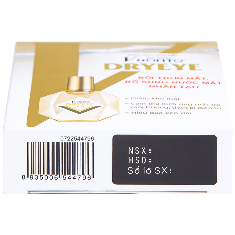 Nhỏ mắt V.Rohto Dryeye 13ml hỗ trợ bôi trơn mắt, bổ sung nước mắt nhân tạo