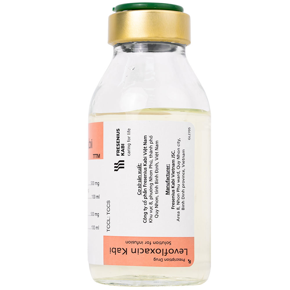 Dịch tiêm truyền Levofloxacin Kabi 100ml Fresenius Kabi điều trị nhiễm khuẩn, viêm phổi
