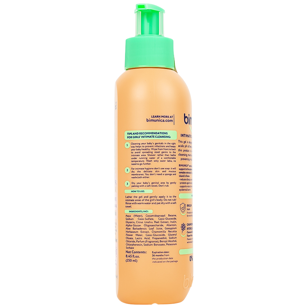 Dung dịch vệ sinh dành cho bé gái Bimunica kháng khuẩn, bảo vệ vùng kín (250ml)