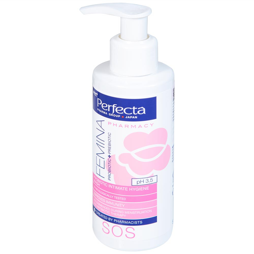 Dung dịch vệ sinh phụ nữ Perfecta Pharmacy Femina SOS hỗ trợ giảm ngứa, kháng khuẩn (150ml)
