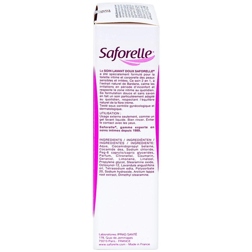 Dung dịch vệ sinh phụ nữ Saforelle Gentle Cleansing Care làm sạch dịu nhẹ, bảo vệ vùng kín (250ml)