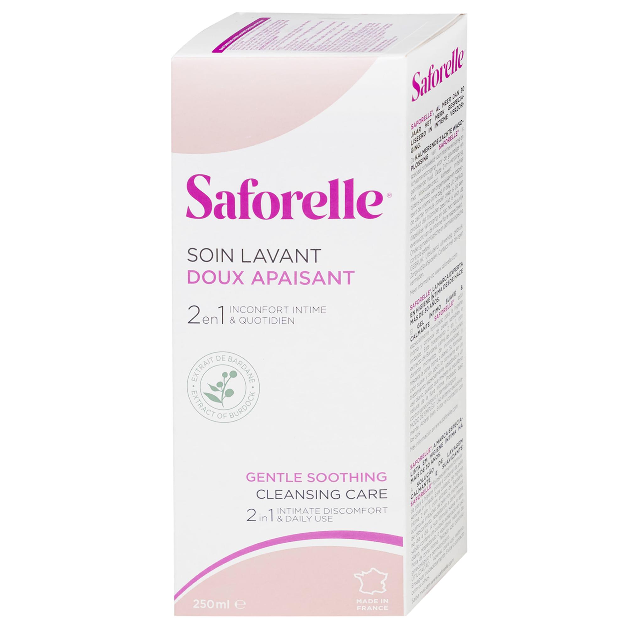 Dung dịch vệ sinh phụ nữ Saforelle Gentle Soothing Cleansing Care làm sạch dịu nhẹ, bảo vệ vùng kín (250ml)