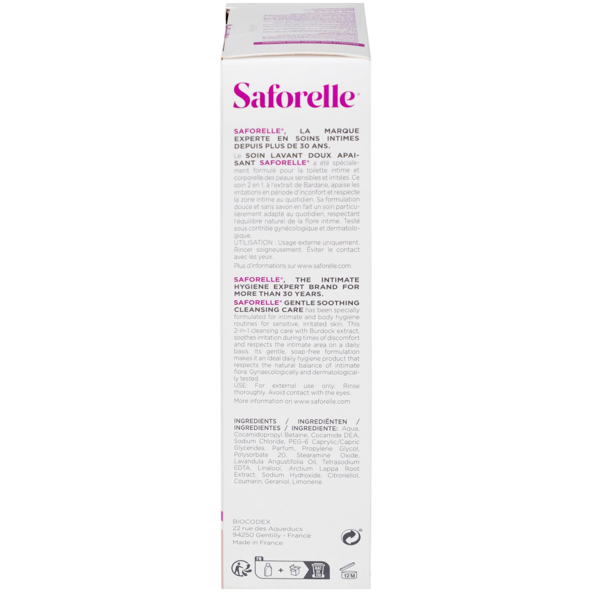 Dung dịch vệ sinh phụ nữ Saforelle Gentle Soothing Cleansing Care làm sạch dịu nhẹ, bảo vệ vùng kín (250ml)