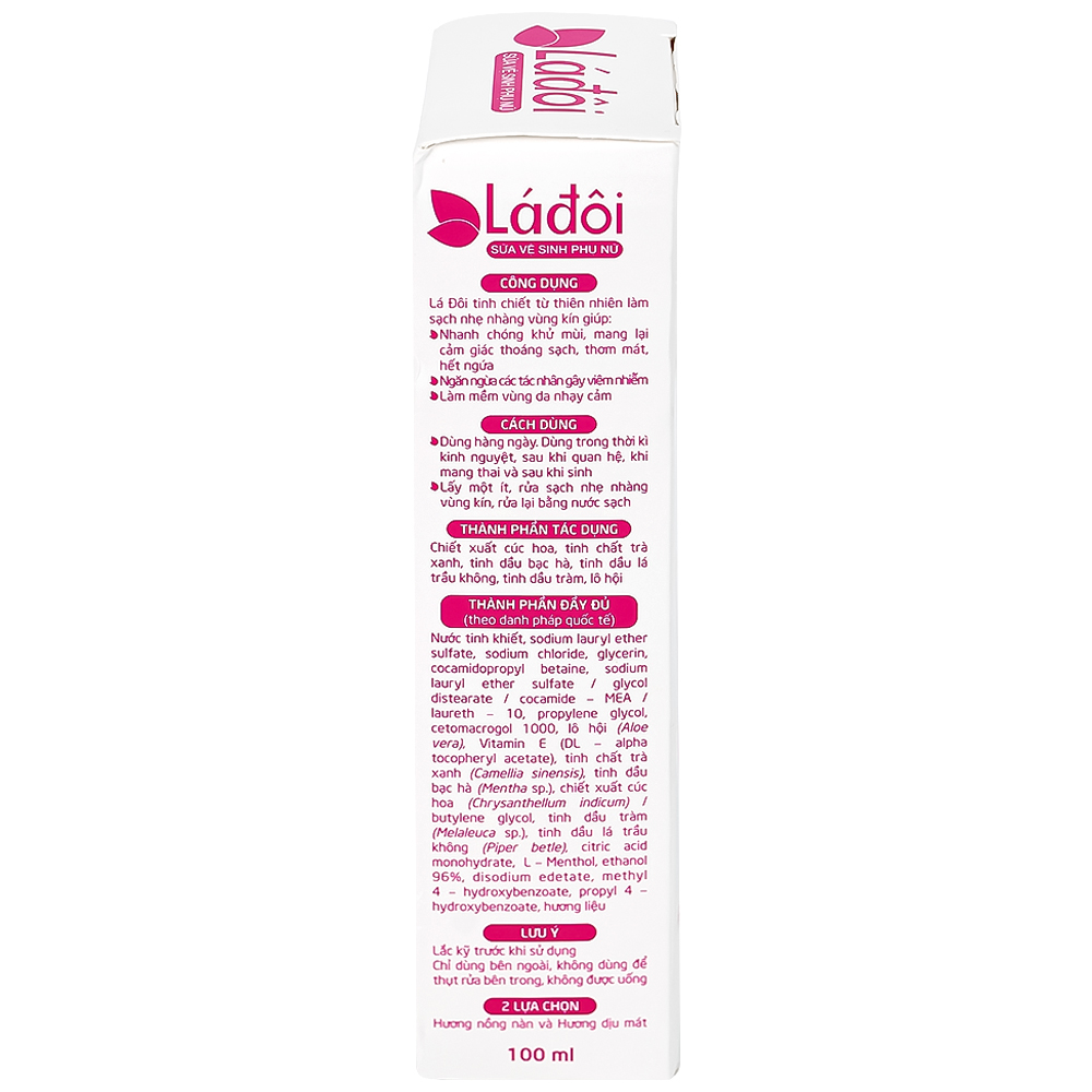 Dung dịch vệ sinh phụ nữ Shema lá đôi màu hồng giúp làm sạch, ngăn ngừa vi khuẩn (100ml)