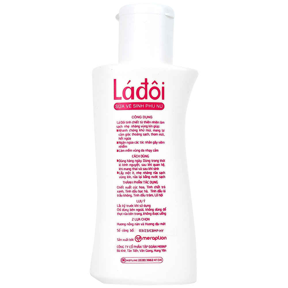 Dung dịch vệ sinh phụ nữ Shema lá đôi màu hồng giúp làm sạch, ngăn ngừa vi khuẩn (100ml)