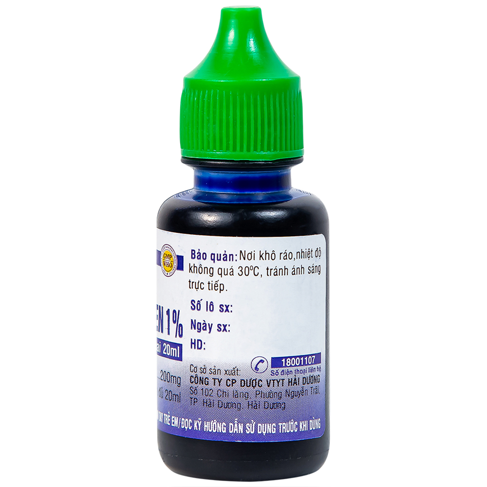 Dung dịch Xanh Methylen 1% Hải Dương sát khuẩn, điều trị viêm da mủ (20ml)