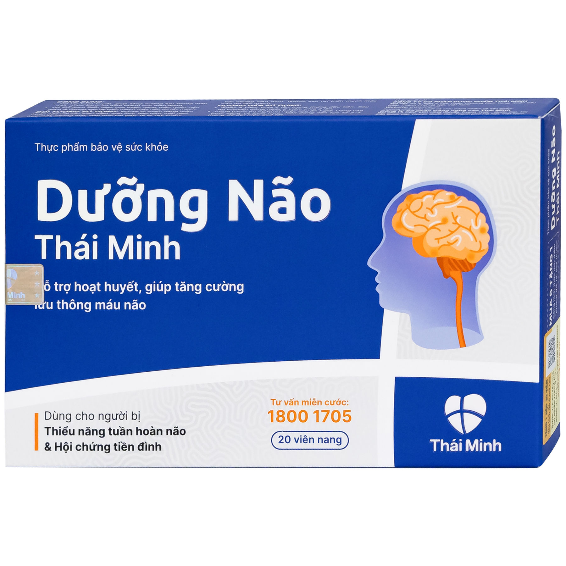 Viên tăng lưu thông máu não Dưỡng Não Thái Minh (2 vỉ x 10 viên)