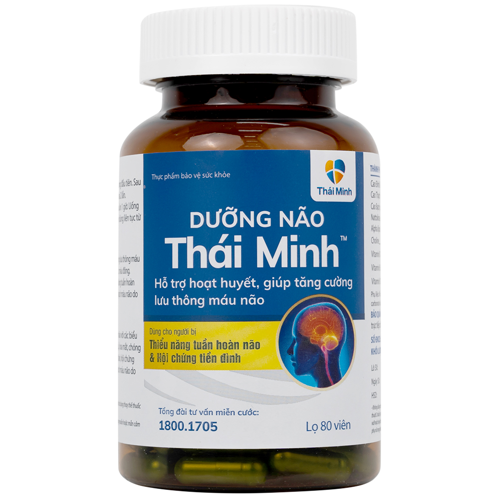 Viên tăng lưu thông máu não Dưỡng Não Thái Minh ((80 viên)