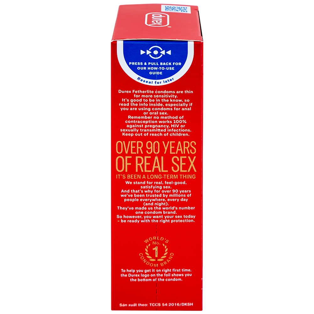 Bao cao su Durex Fetherlite vừa vặn, độ bảo vệ cao (12 cái)