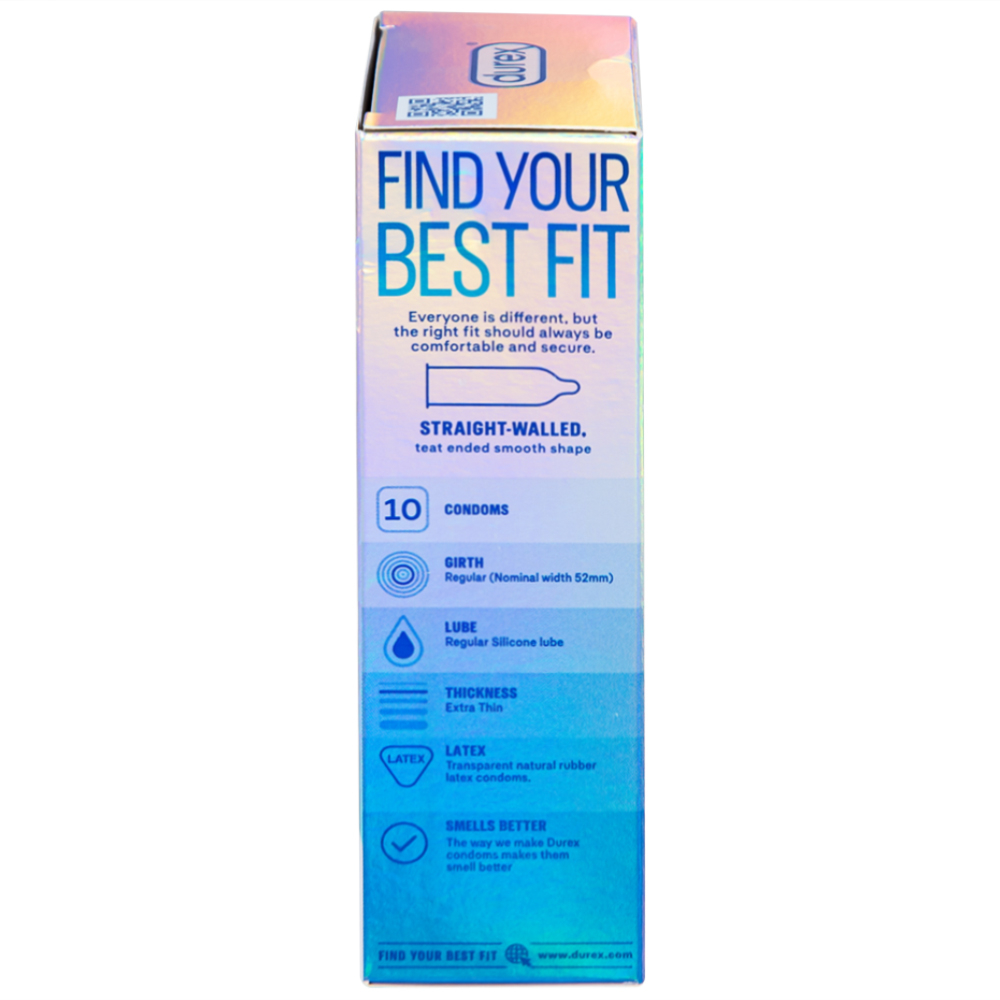 Bao cao su Durex Invisible Extra Thin Extra Sensitive siêu mỏng, vừa vặn và ôm sát (10 cái)