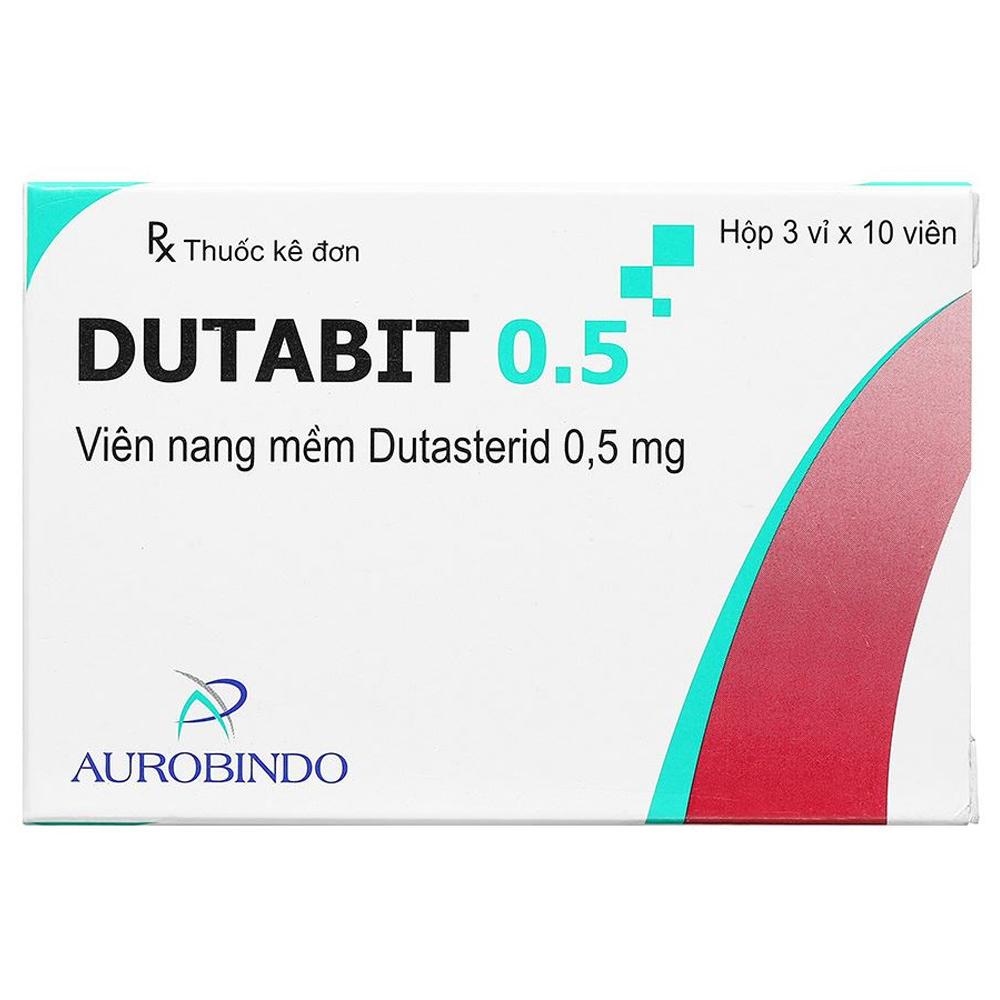 Thuốc Dutabit 0.5 Aurobindo điều trị phì đại tiền liệt tuyến từ trung bình đến nặng (3 vỉ x 10 viên)