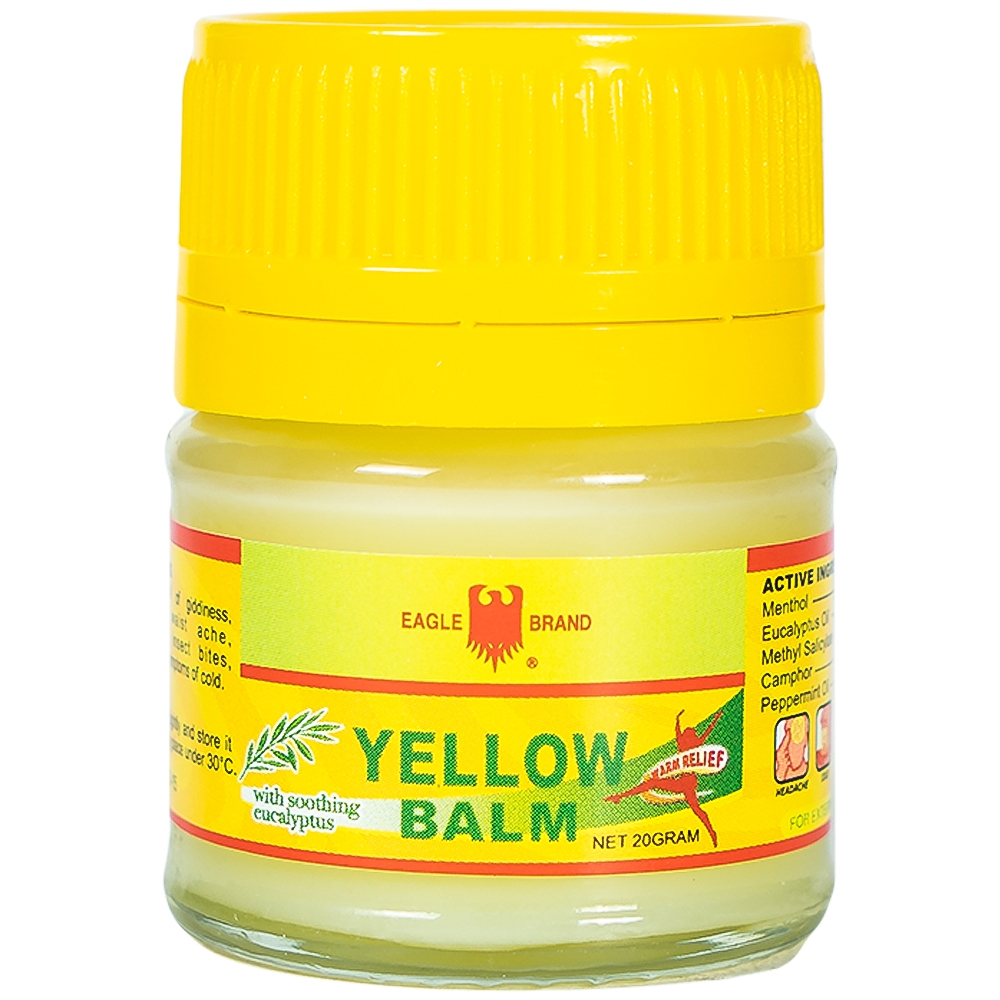 Cao vàng Con Ó Eagle Brand Yellow Balm Borden giảm đau đầu, choáng váng, chóng mặt, đau lưng (12 hộp x 20g)