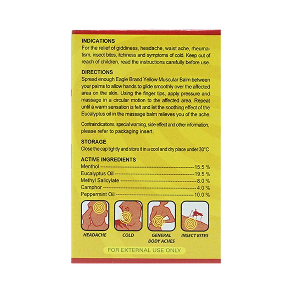 Cao vàng Con Ó Eagle Brand Yellow Balm Borden giảm đau đầu, choáng váng, chóng mặt (12 hộp x 40g)