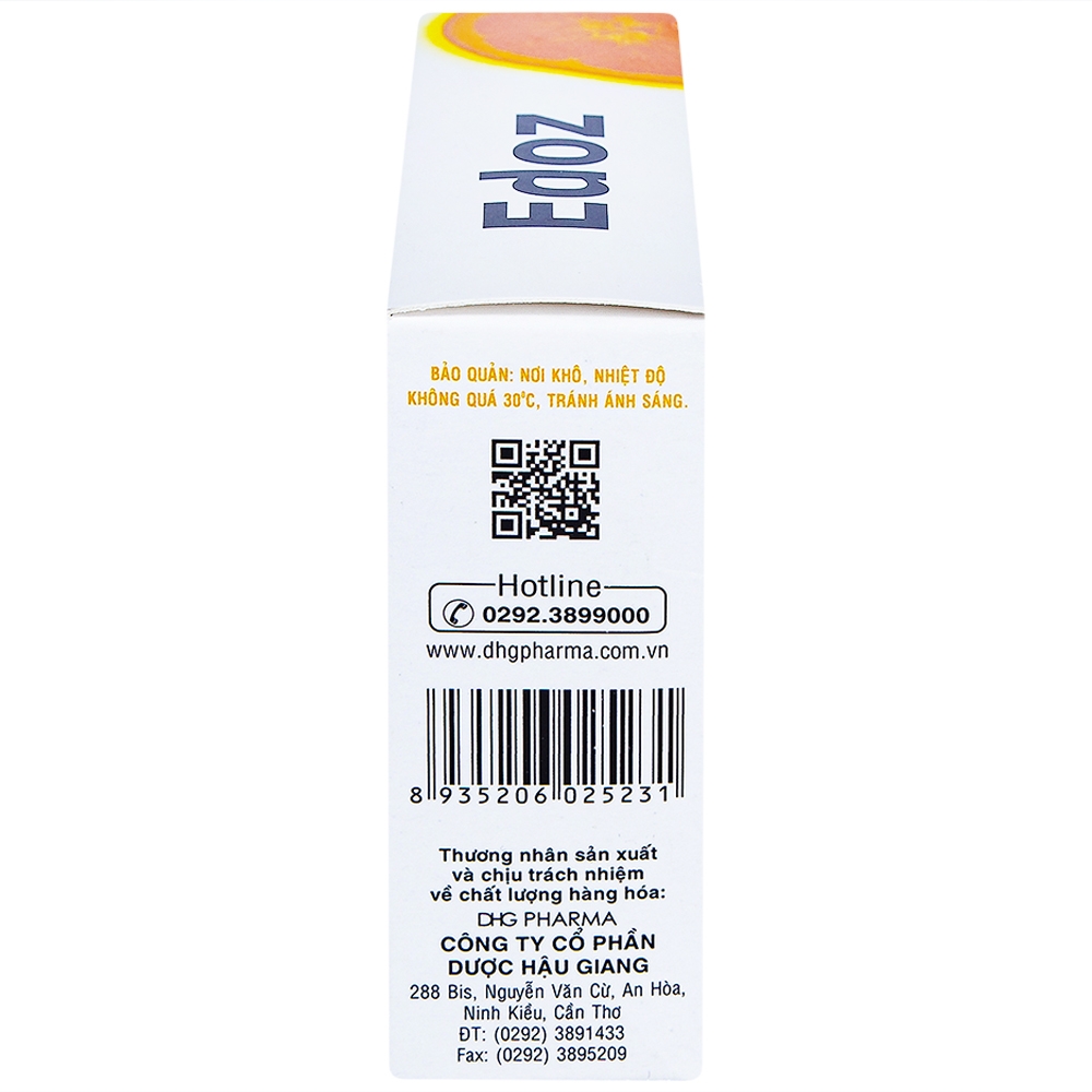 Bột sủi bọt hỗ trợ trung hòa acid dạ dày Edoz DHG (24 gói x 2g)