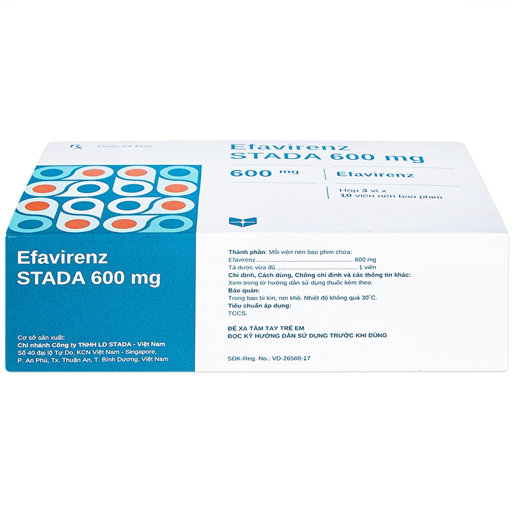 Thuốc Efavirenz Stella 600mg phòng ngừa sau phơi nhiễm HIV (3 vỉ x 10 viên)