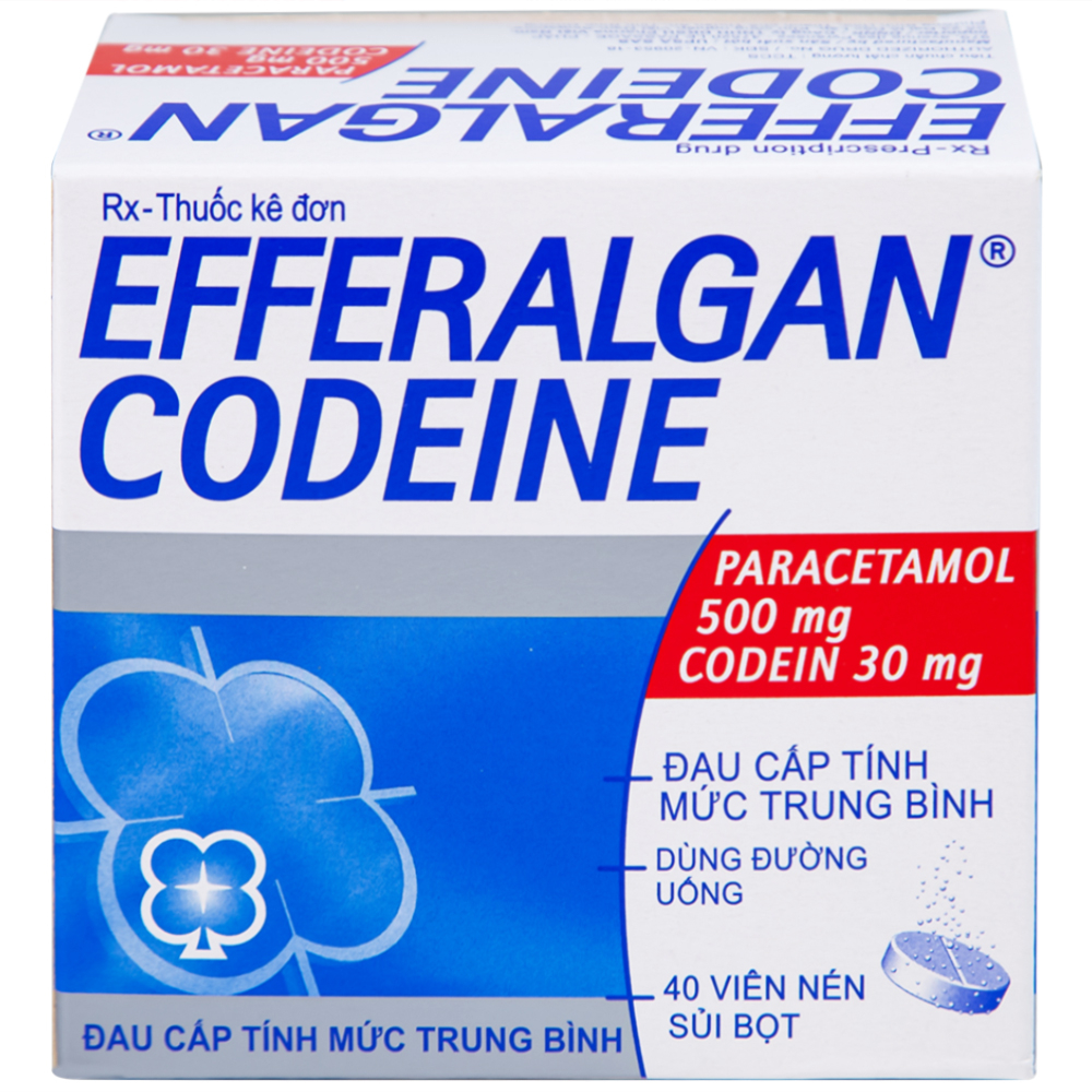 Viên sủi Efferalgan Codeine giảm đau cấp tính mức độ trung bình (10 vỉ x 4 viên)