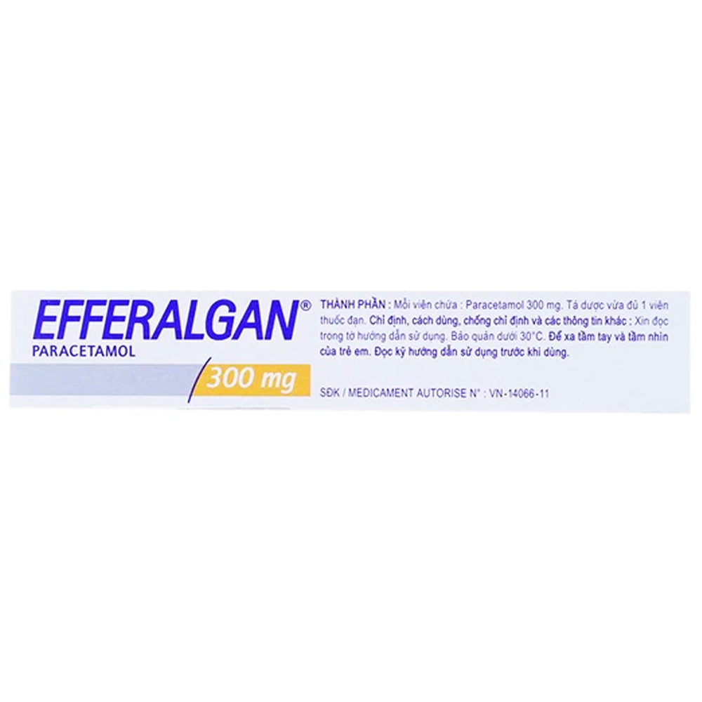 Thuốc đặt trực tràng Efferalgan 300mg UPSA SAS giảm đau, hạ sốt (10 viên)