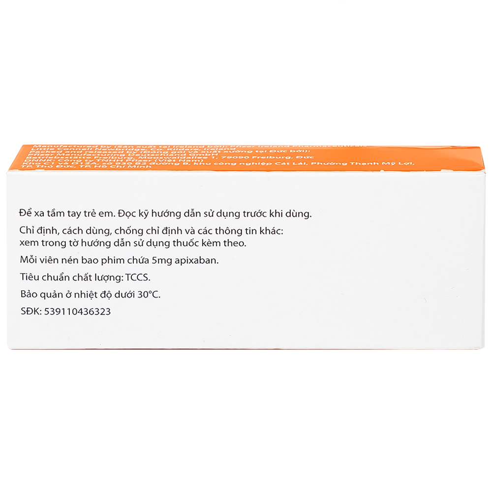 Thuốc Eliquis 5mg Pfizer giúp phòng ngừa biến cố thuyên tắc huyết khối tĩnh mạch (2 vỉ x 10 viên)