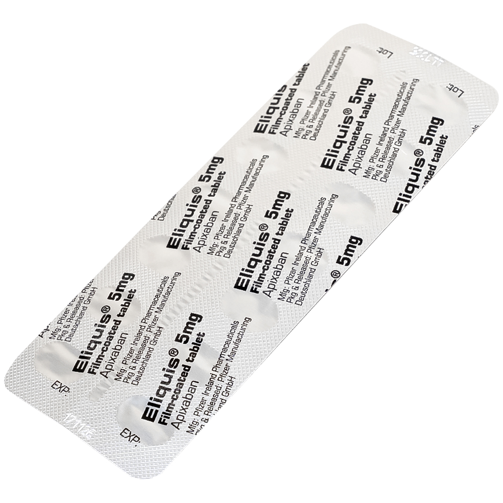 Thuốc Eliquis 5mg Pfizer giúp phòng ngừa biến cố thuyên tắc huyết khối tĩnh mạch (2 vỉ x 10 viên)