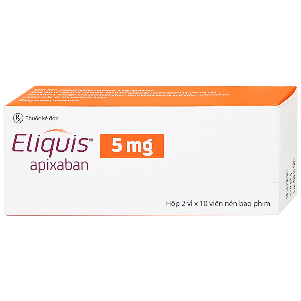 Thuốc Eliquis 5mg Pfizer giúp phòng ngừa biến cố thuyên tắc huyết khối tĩnh mạch (2 vỉ x 10 viên)