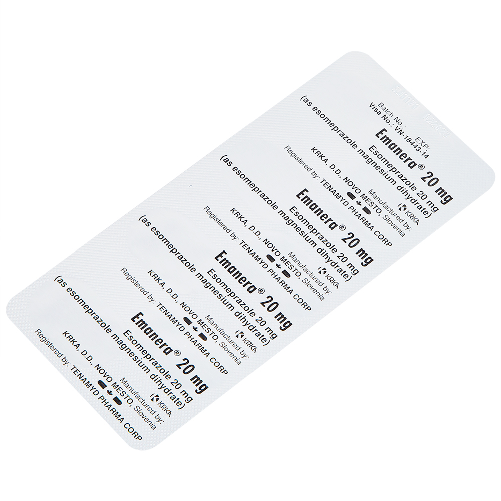 Thuốc Emanera 20mg KRKA điều trị trào ngược dạ dày thực quản (4 vỉ x 7 viên)