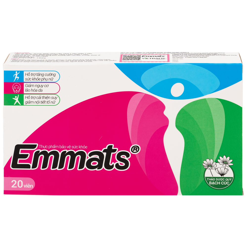 Viên hỗ trợ giảm nguy cơ lão hóa da Emmats TW3 (2 vỉ x 10 viên)