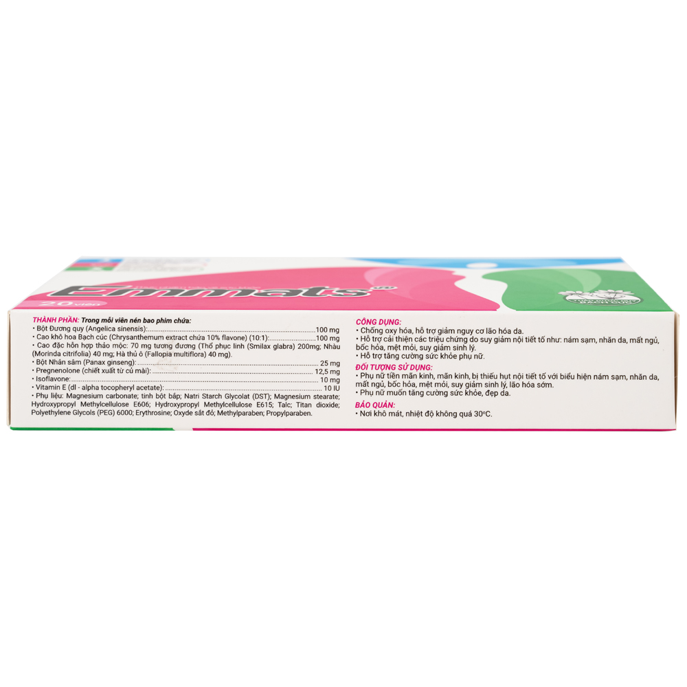 Viên hỗ trợ giảm nguy cơ lão hóa da Emmats TW3 (2 vỉ x 10 viên)