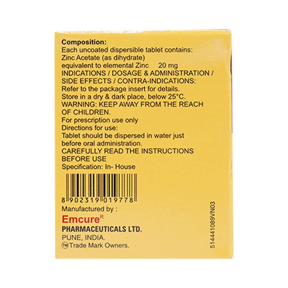 Thuốc Emzinc Emcure bổ sung kẽm, trị tiêu chảy (10 vỉ x 10 viên)
