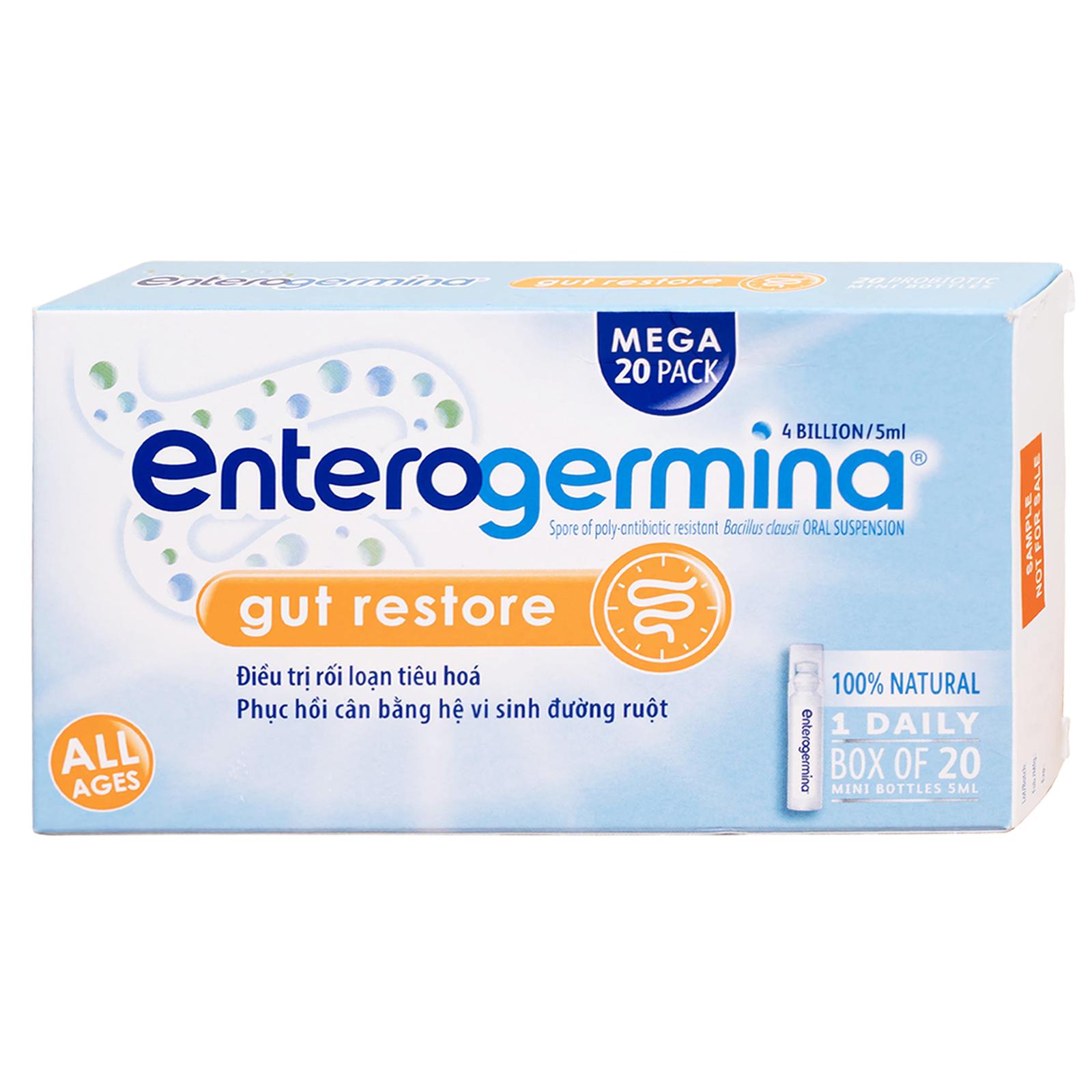 Hỗn dịch uống men vi sinh Enterogermina 4 tỷ/5ml trị rối loạn tiêu hóa cấp và mạn tính (2 vỉ x 10 ống)