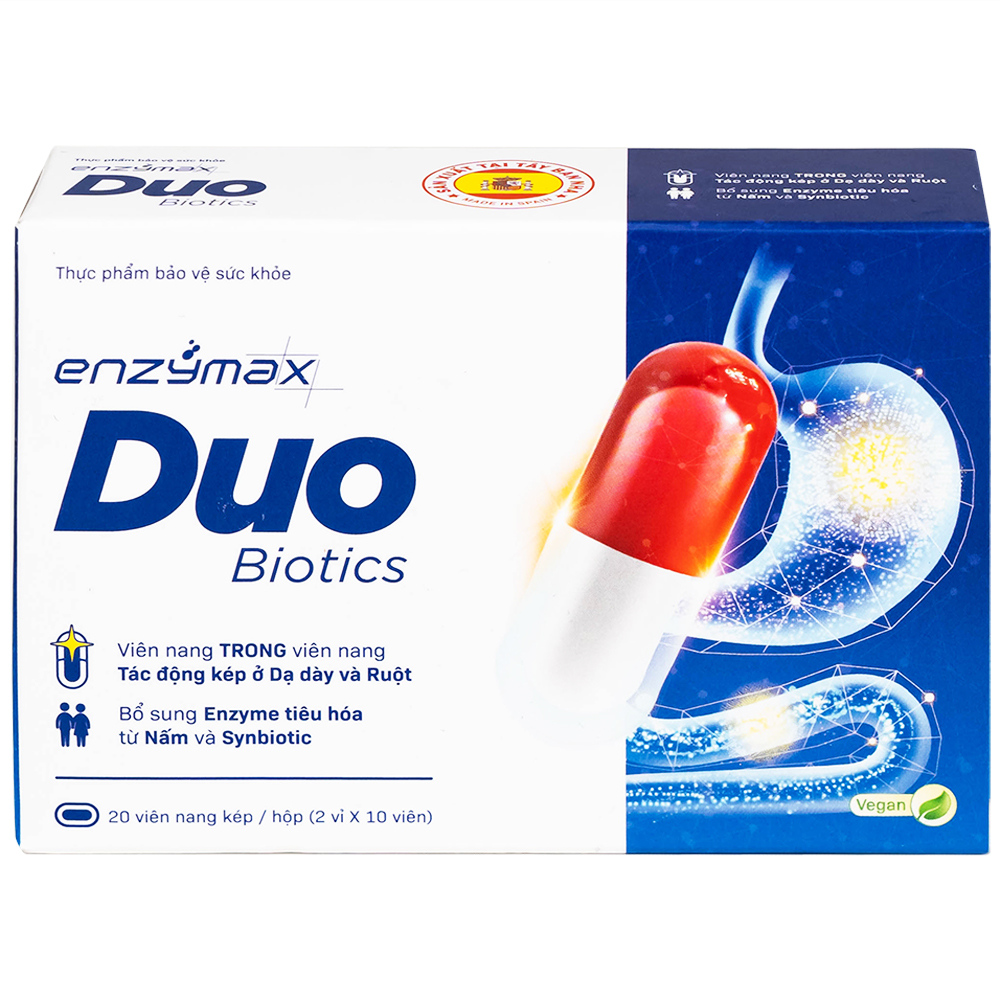 Viên hỗ trợ tăng cường tiêu hóa Enzymax Duo Biotics MHD (2 vỉ x 10 viên)