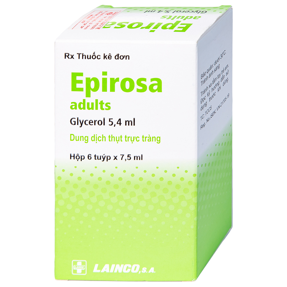 Dung dịch thụt trực tràng Epirosa Adults Lainco giảm triệu chứng táo bón (6 tuýp x 7.5ml)