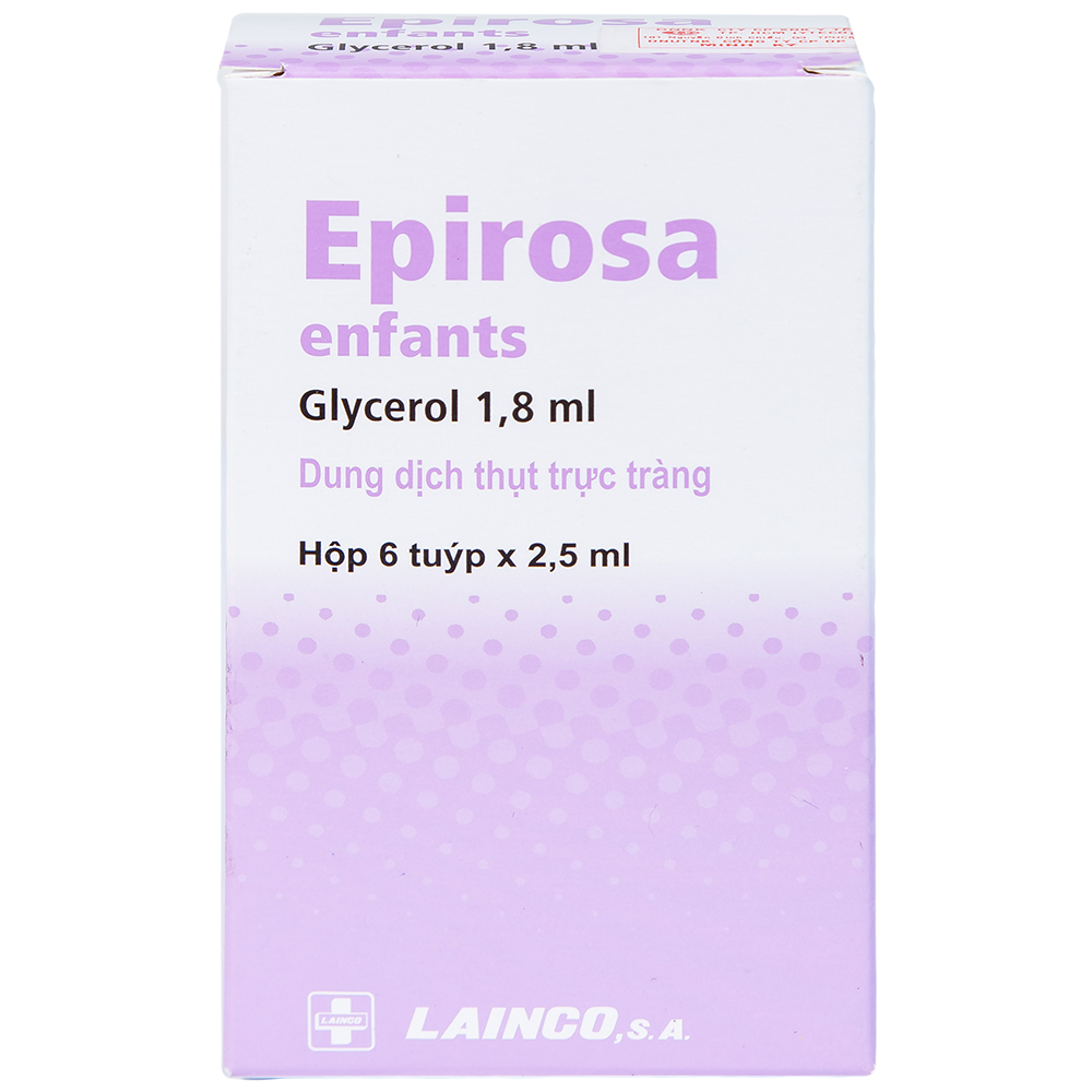 Dung dịch thụt trực tràng Epirosa Enfants Lainco giảm triệu chứng táo bón (6 tuýp x 2.5ml)