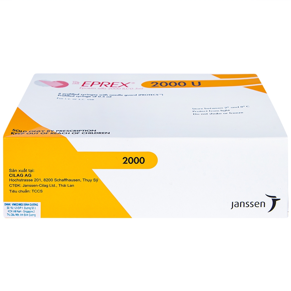 Thuốc tiêm Eprex Prefill 2000IU Janssen điều trị thiếu máu (6 ống)