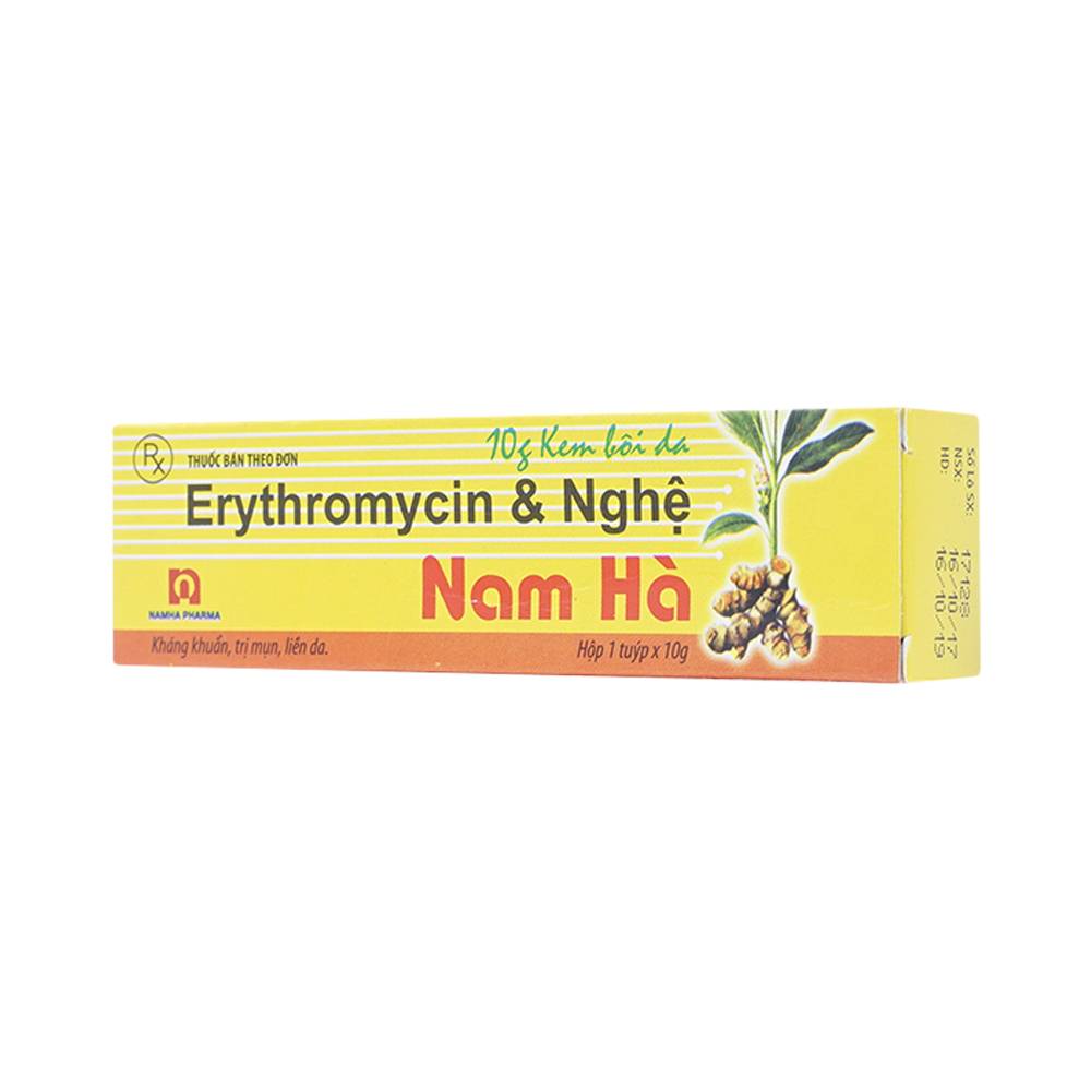 Kem bôi da Erythromycin & Nghệ Nam Hà điều trị mụn nhọt, trứng cá (10g)