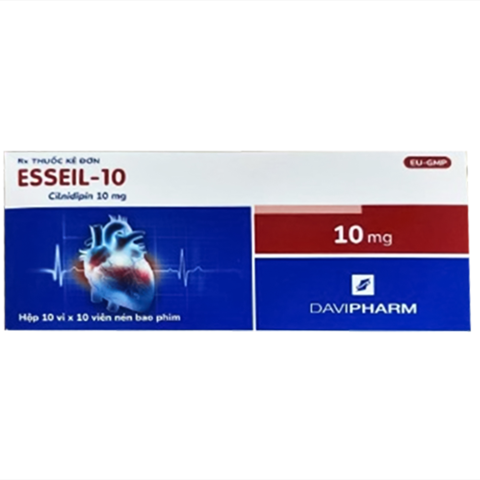 Thuốc Esseil-10 Davipharm điều trị tăng huyết áp (10 vỉ x 10 viên)