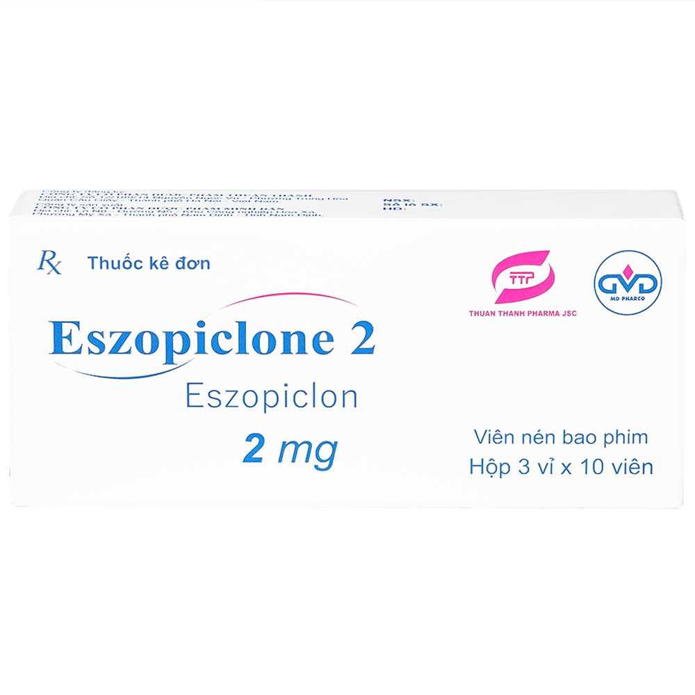 Thuốc Eszopiclone 2mg Minh Dân điều trị chứng mất ngủ (3 vỉ x 10 viên)