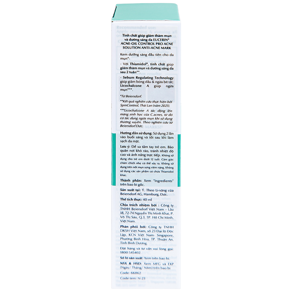 Tinh chất Eucerin Acne-Oil Control Pro Acne Solution Anti-Acne Mark giảm thâm mụn, dưỡng sáng da (40ml)