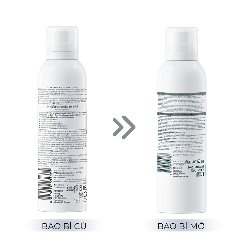 Xịt khoáng Eucerin Hyaluron Mist Spray cung cấp độ ẩm, làm dịu da (150ml)