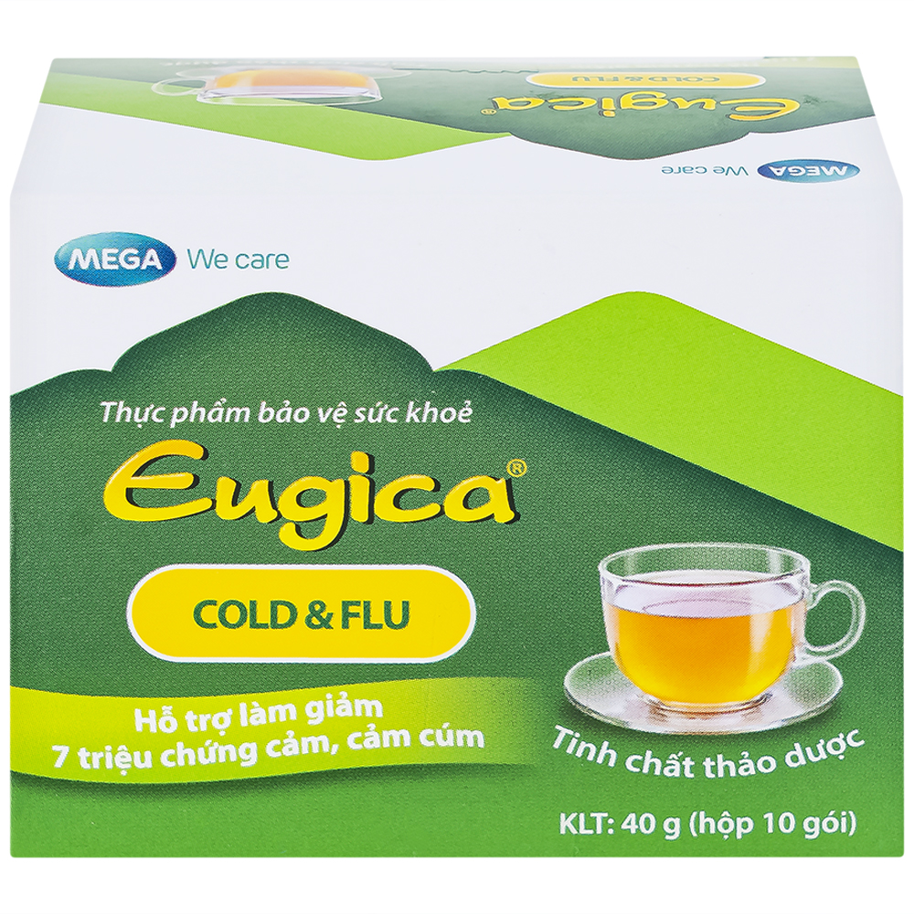 Cốm hỗ trợ làm giảm các triệu chứng cảm Eugica Cold & Flu Mega (10 gói)