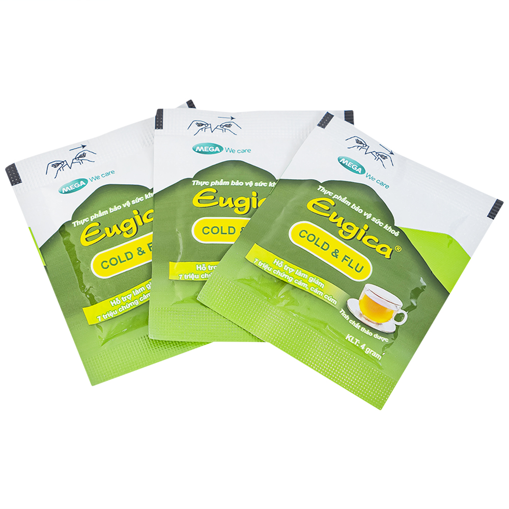 Cốm hỗ trợ làm giảm các triệu chứng cảm Eugica Cold & Flu Mega (10 gói)