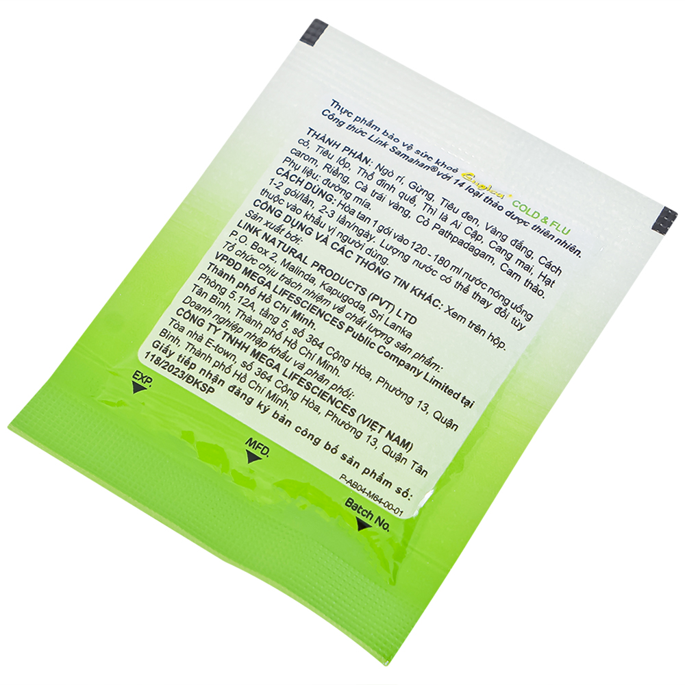 Cốm hỗ trợ làm giảm các triệu chứng cảm Eugica Cold & Flu Mega (10 gói)