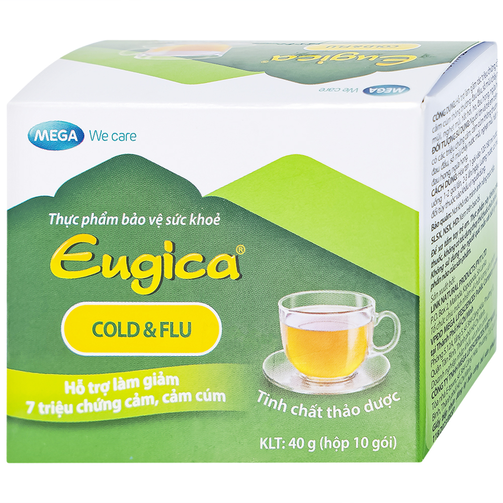 Cốm hỗ trợ làm giảm các triệu chứng cảm Eugica Cold &amp; Flu Mega (10 gói)