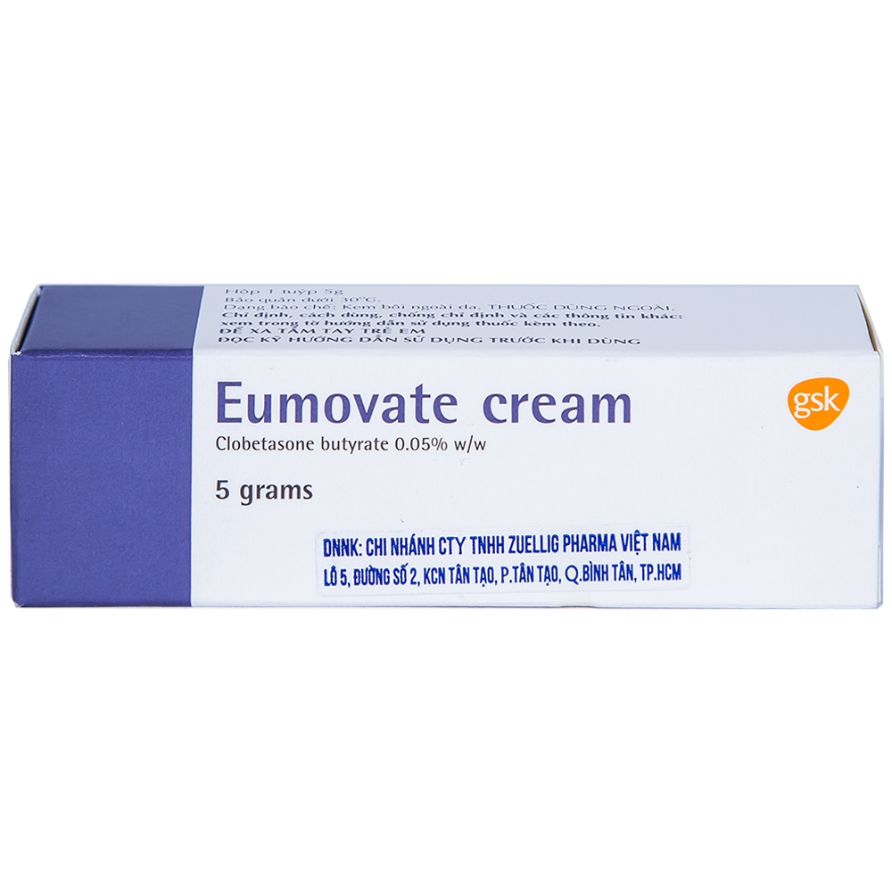 Kem Eumovate Cream GSK giảm các triệu chứng viêm và ngứa các bệnh về da (5g)
