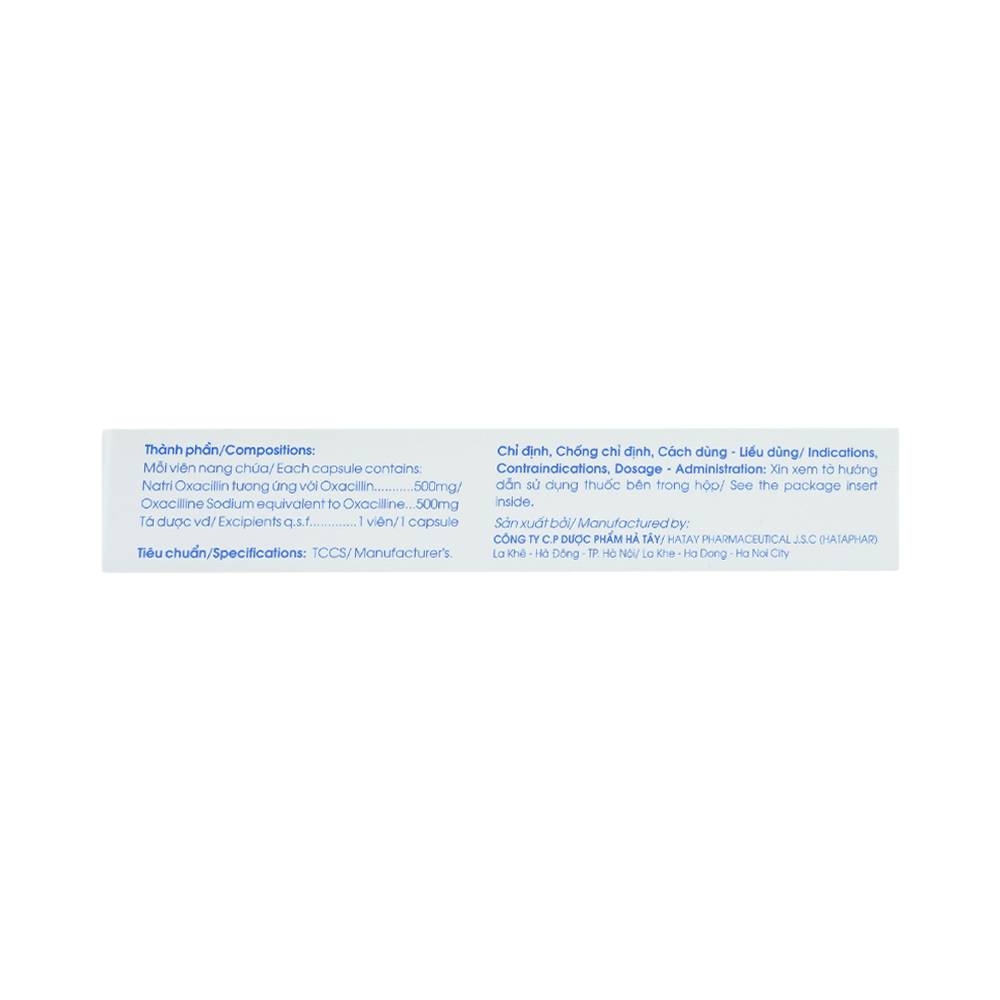 Thuốc Euvioxcin 500mg Hà Tây điều trị nhiễm khuẩn đường hô hấp (2 vỉ x 10 viên)