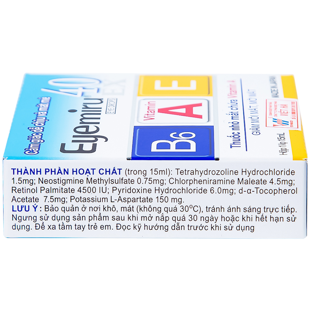 Thuốc nhỏ mắt Eyemiru 40 EX điều trị căng mắt, xung huyết kết mạc (15ml)